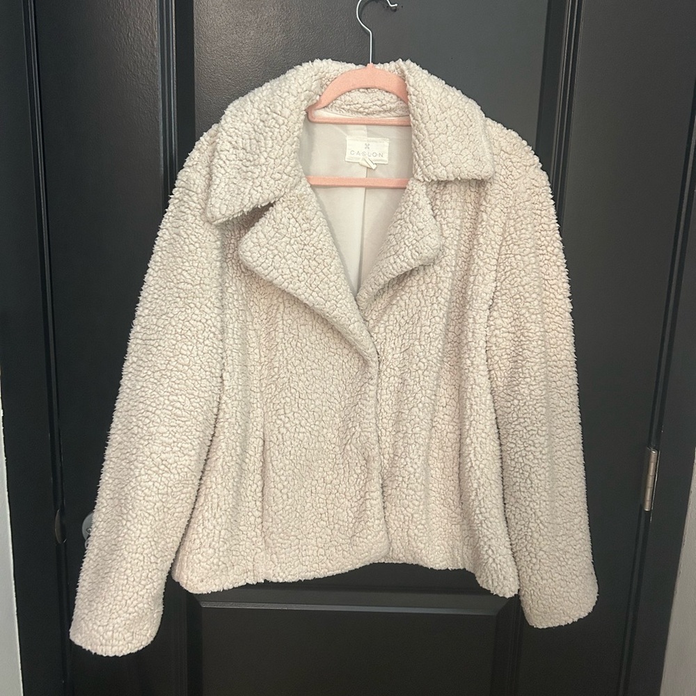 Caslon Cream Teddy Jacket
